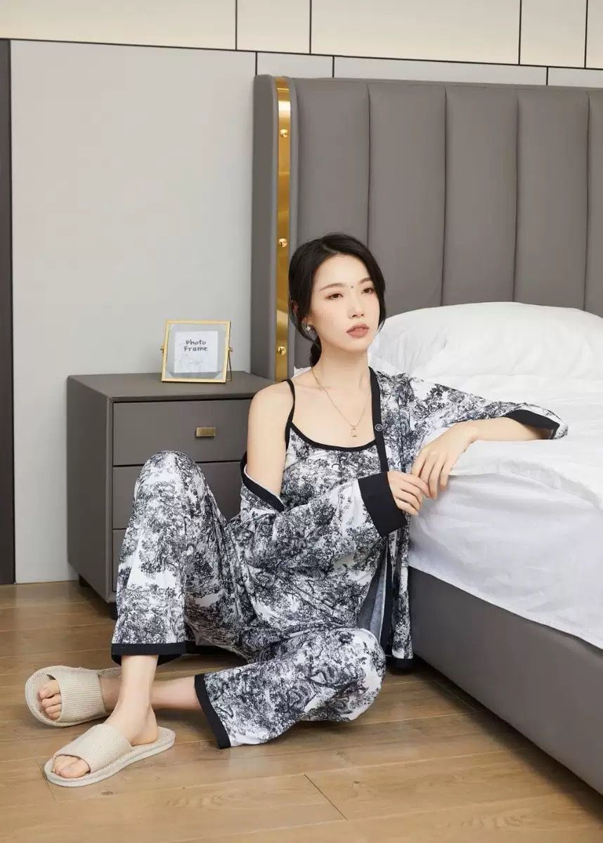 Black Printed Blended Trouser shirts (4 Pieces Set)