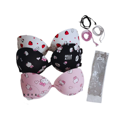 Kitten Print Soft Padded Bra