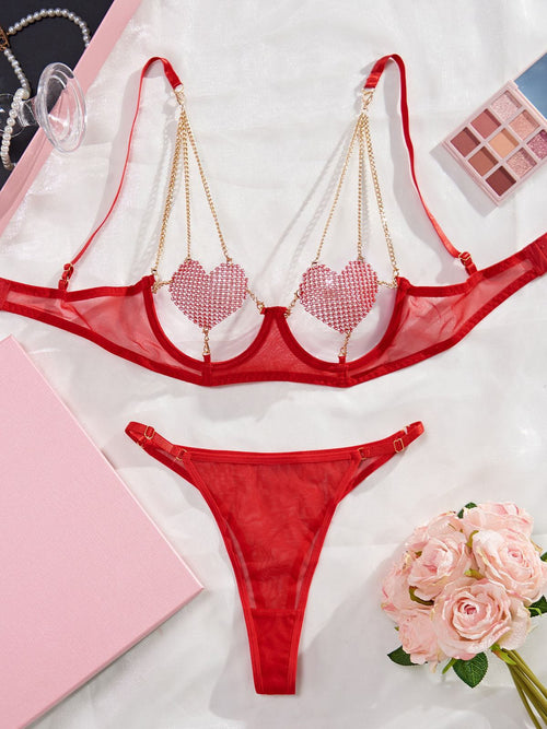 Heart Charm Lingerie Set