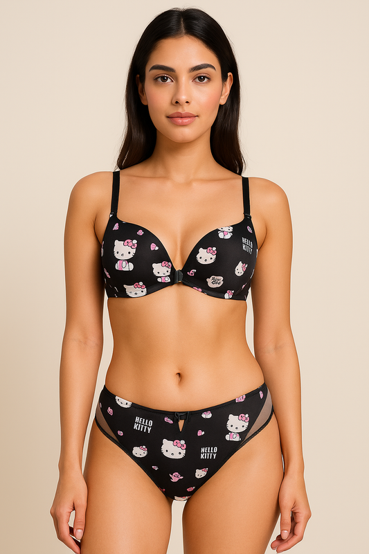 Kitten Print Soft Padded Bra