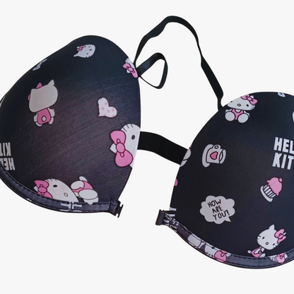 Kitten Print Soft Padded Bra