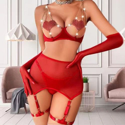 Heart Charm Lingerie Set