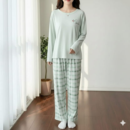 Cherry Mint Cozy Lounge Wear Set – Soft & Comfortable