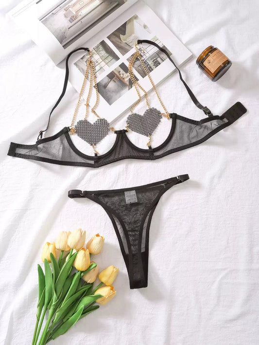 Heart shaped lingerie set